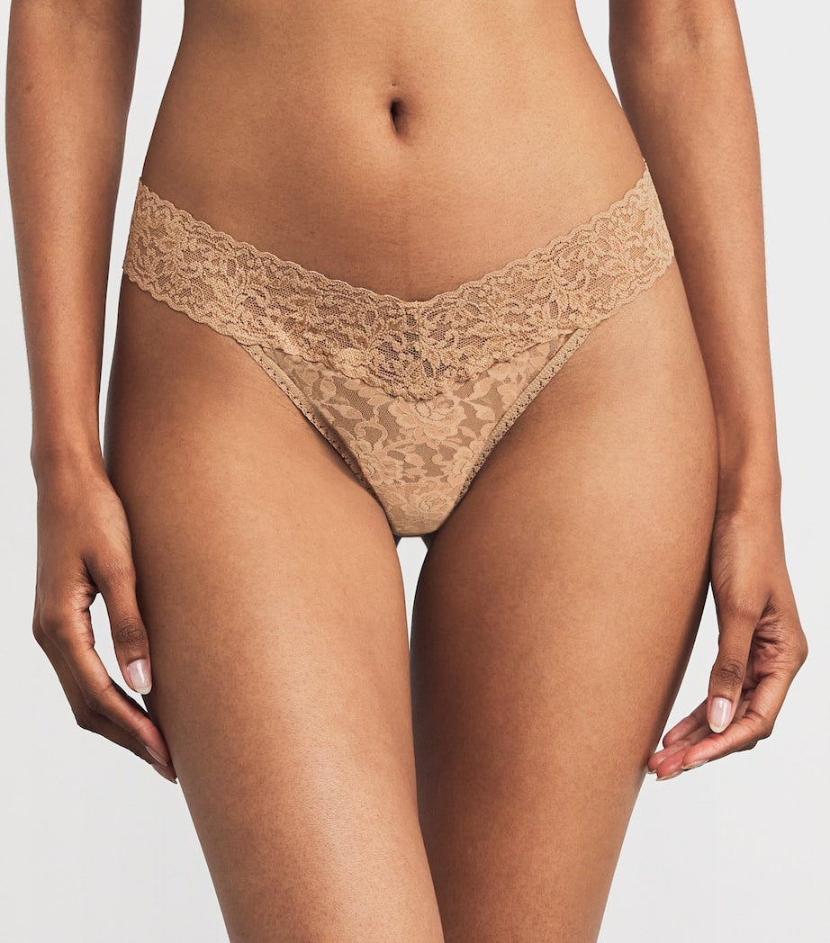 Beige Original Lace Thong