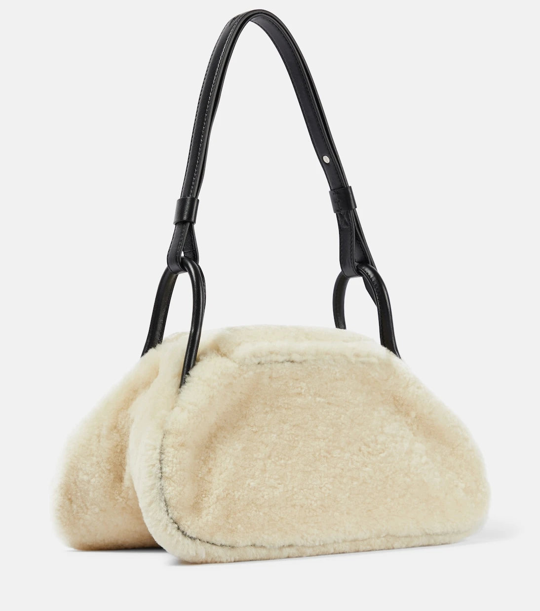 Amina Muaddi - Gemini Small shearling shoulder bag