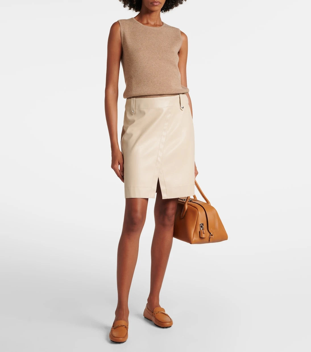 Max Mara - Leisure Aere coated jersey miniskirt