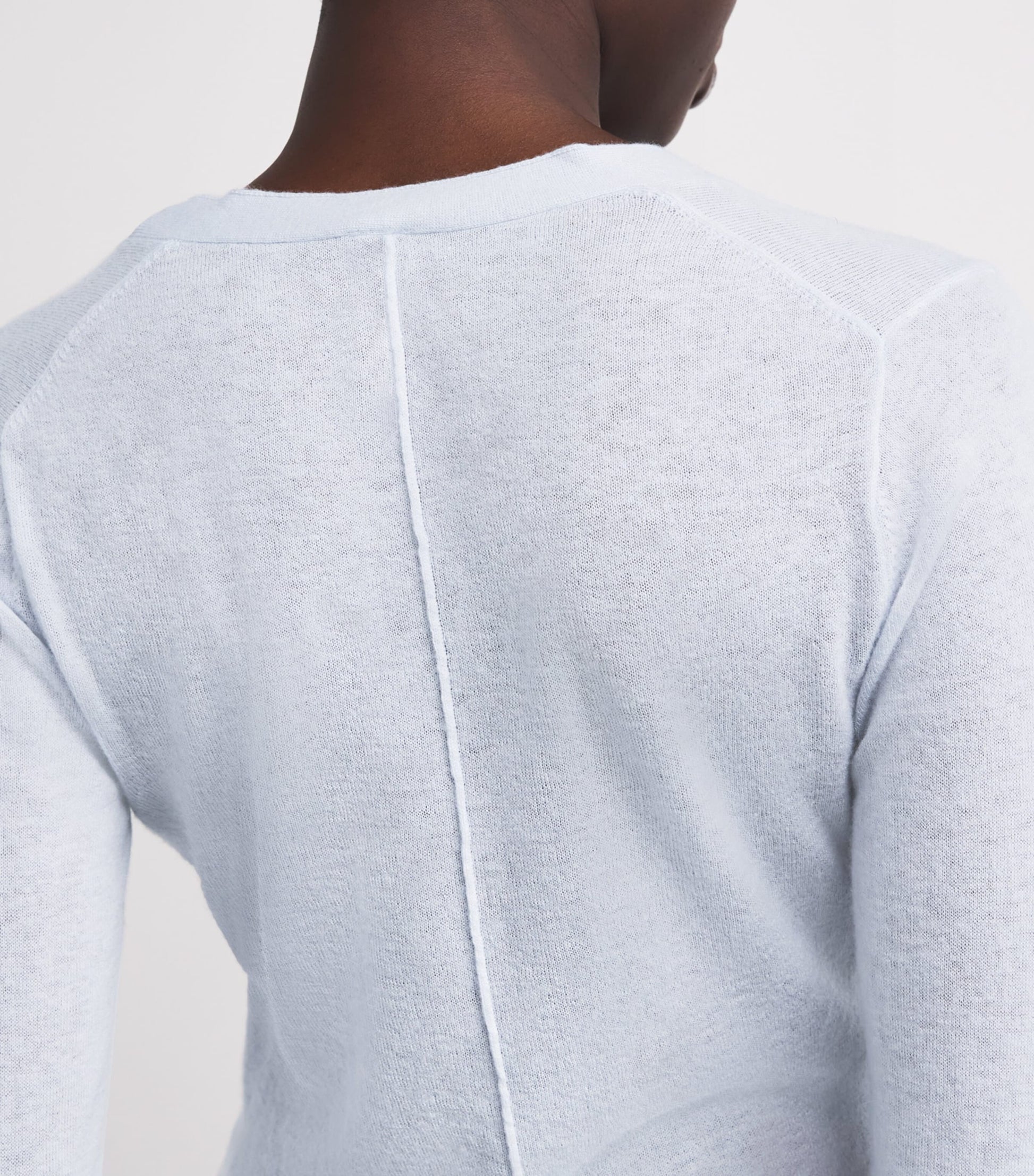 Blue Cashmere Sheer Cardigan