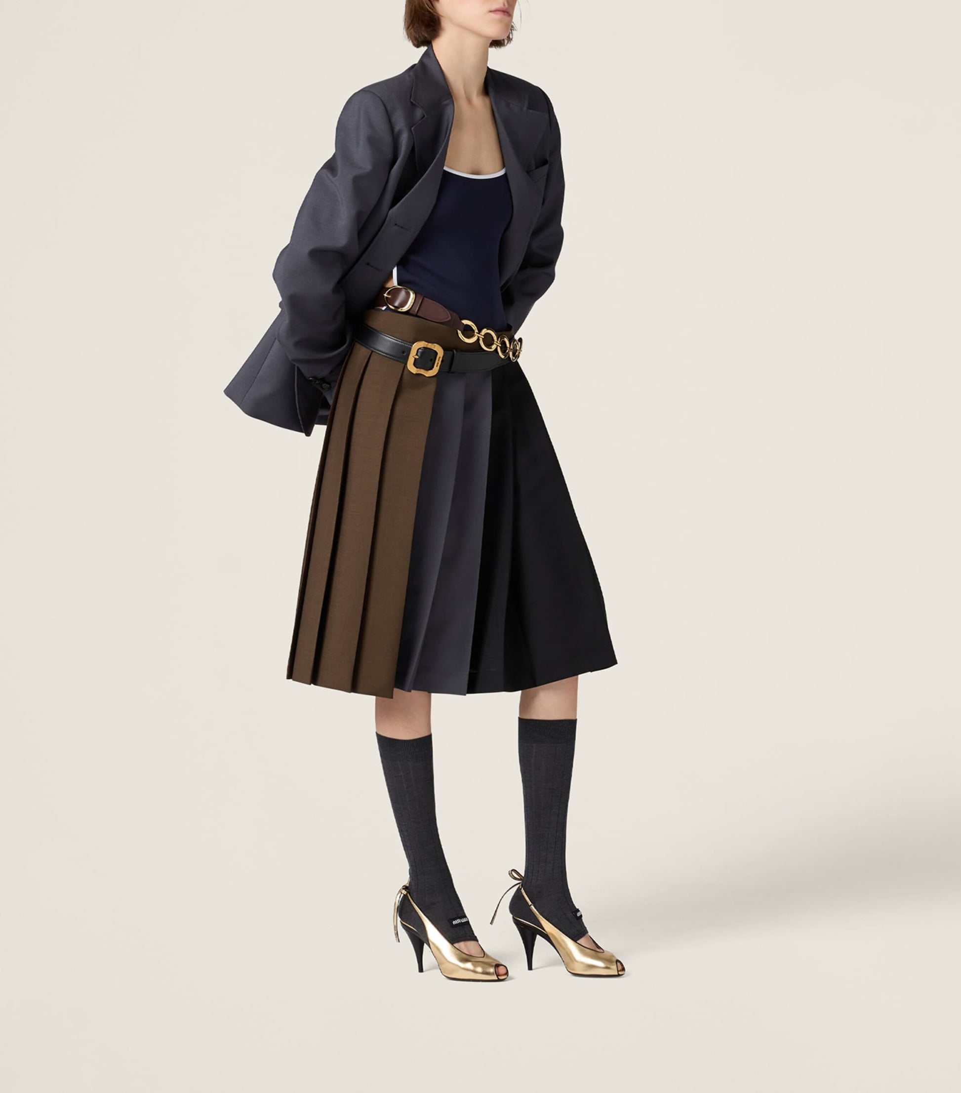 Technical-Knit Backless Swimsuit