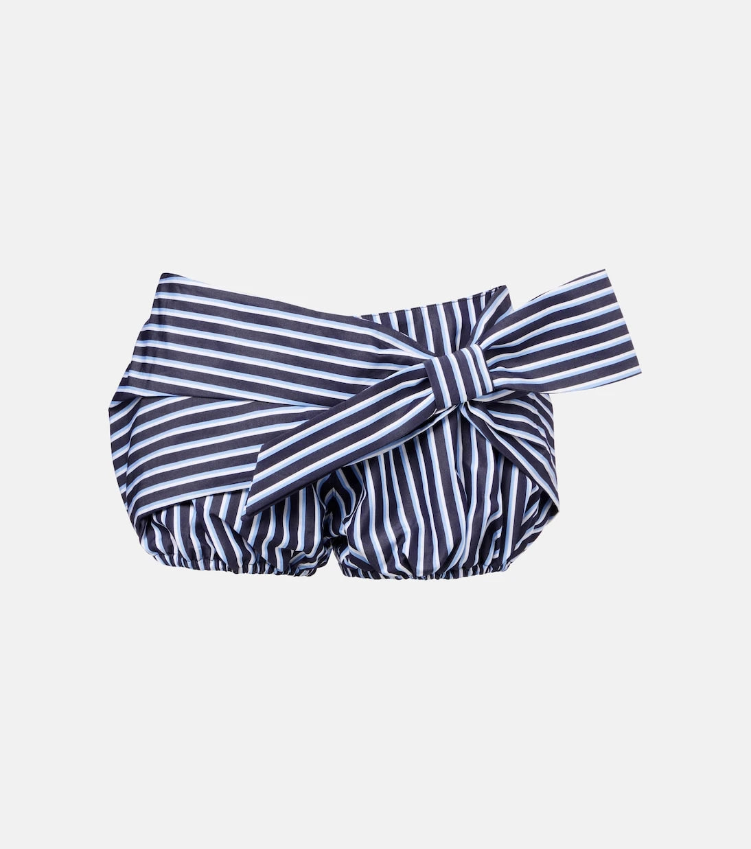 Rabanne - Bow-detail striped cotton shorts