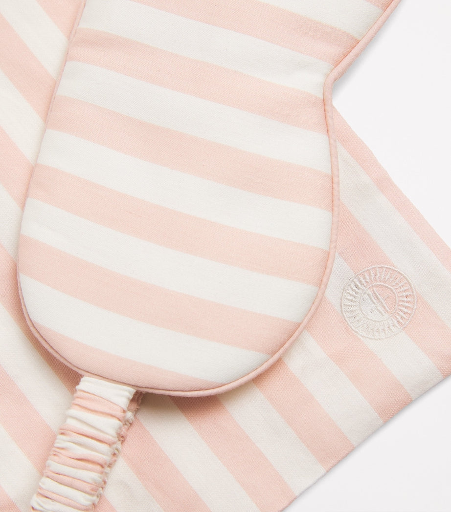 Pink Cotton Stripe Sleep Mask