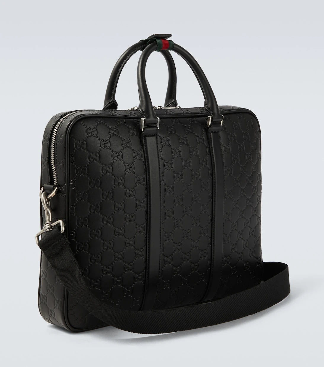 Gucci - GG Emblem debossed leather briefcase