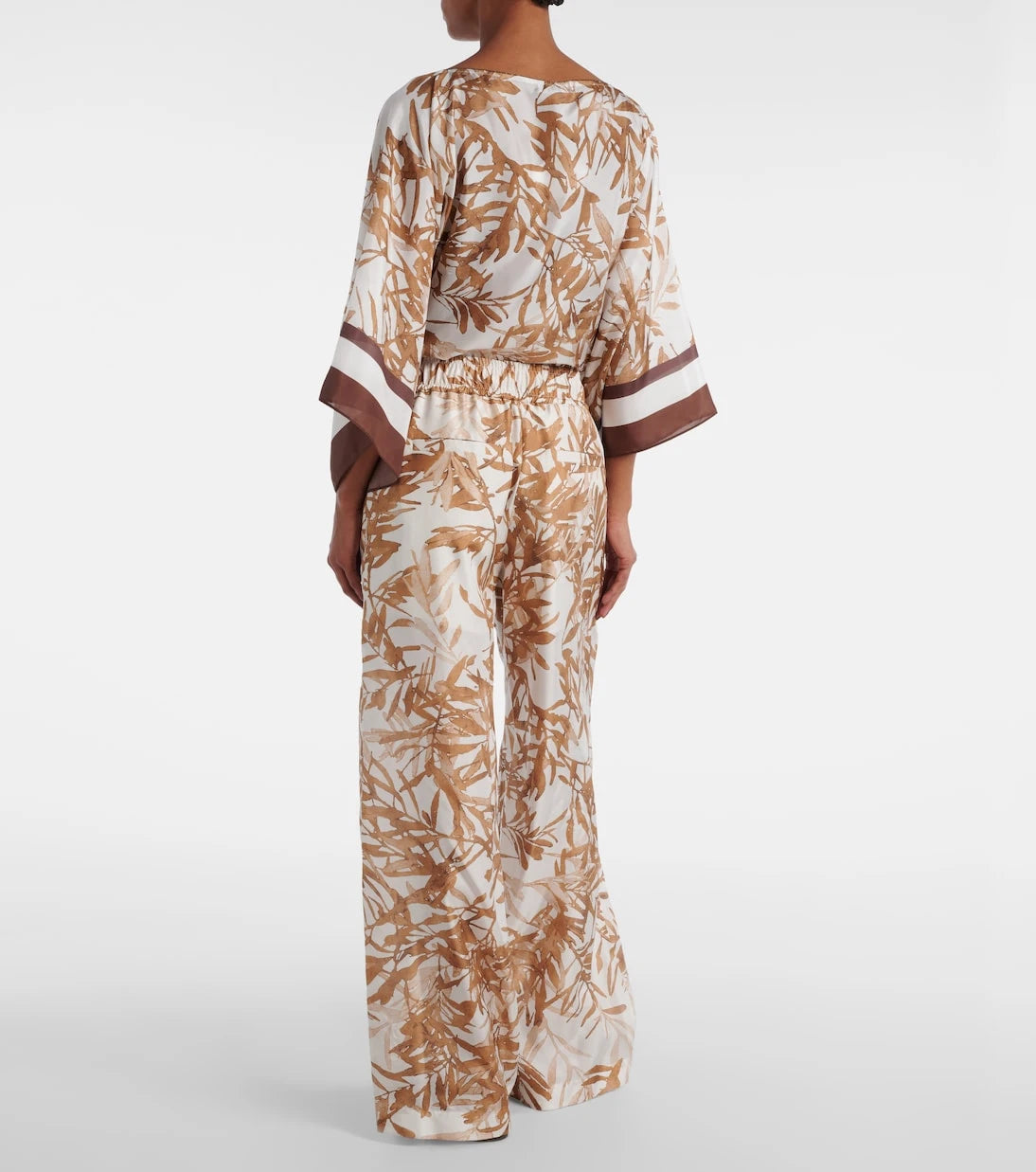 Brunello Cucinelli - Printed high-rise silk wide-leg pants