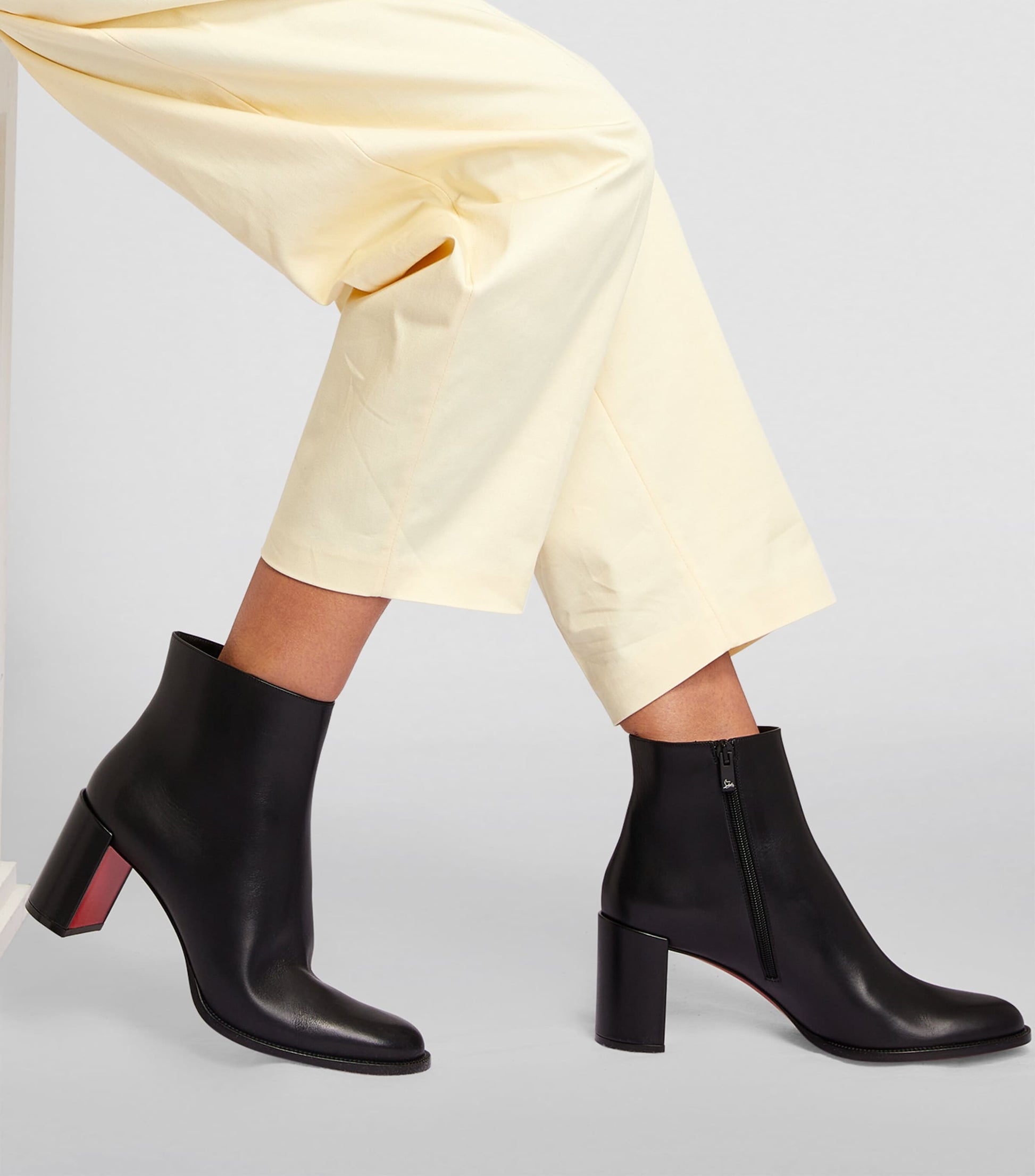 Christian Louboutin Black Adoxa Leather Ankle Boots 70