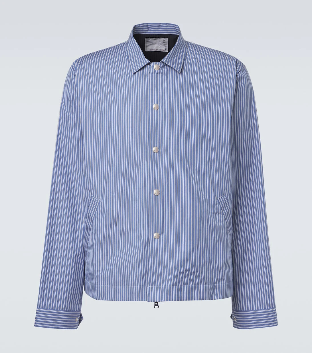 Sacai - Çizgili pamuk poplin bluzon ceket