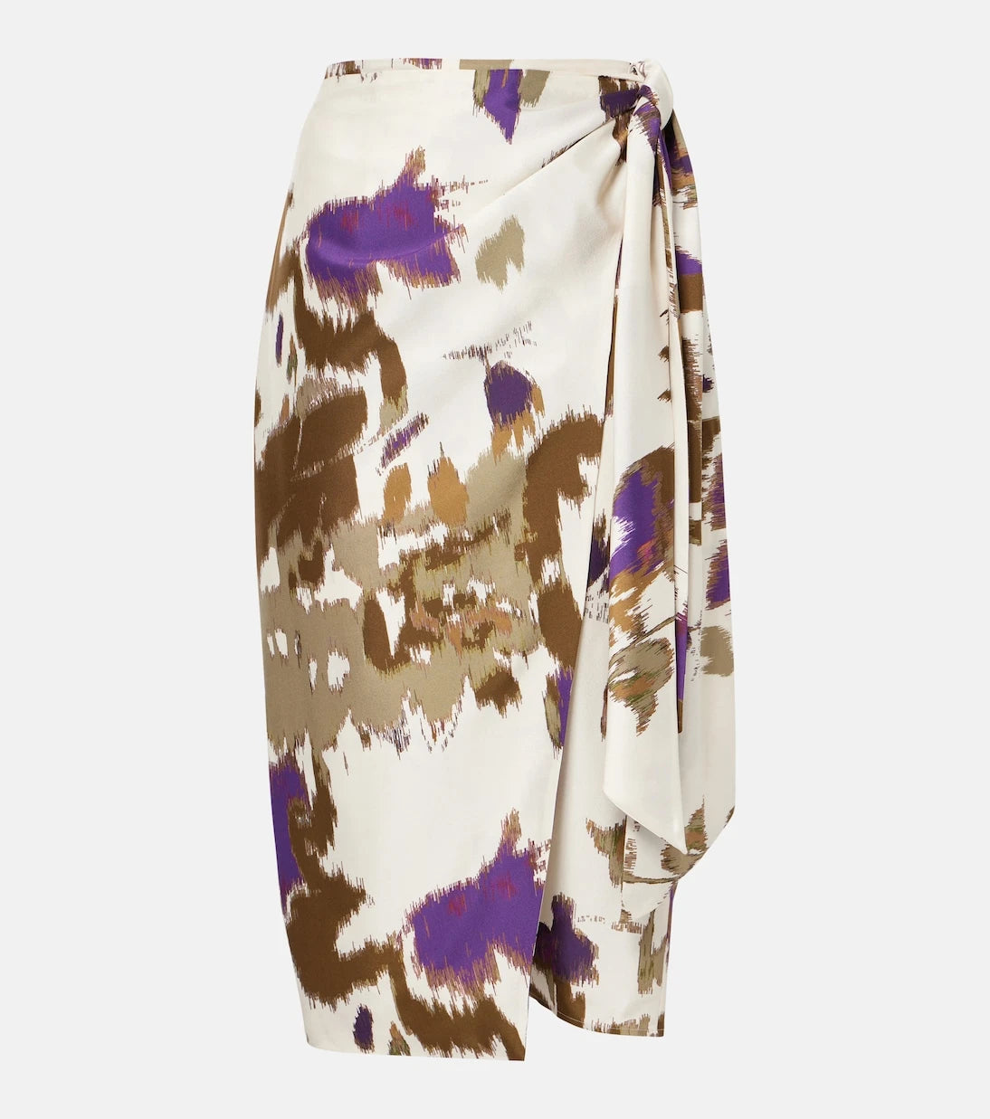 Max Mara - Dritto printed silk wrap skirt