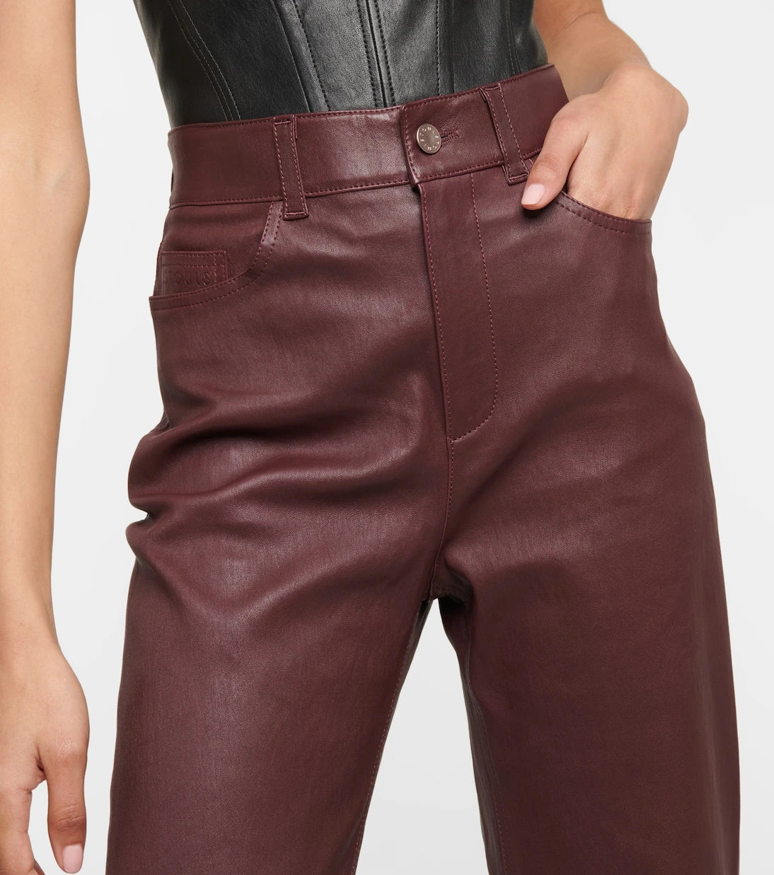Stouls - Terry high-rise straight leather pants