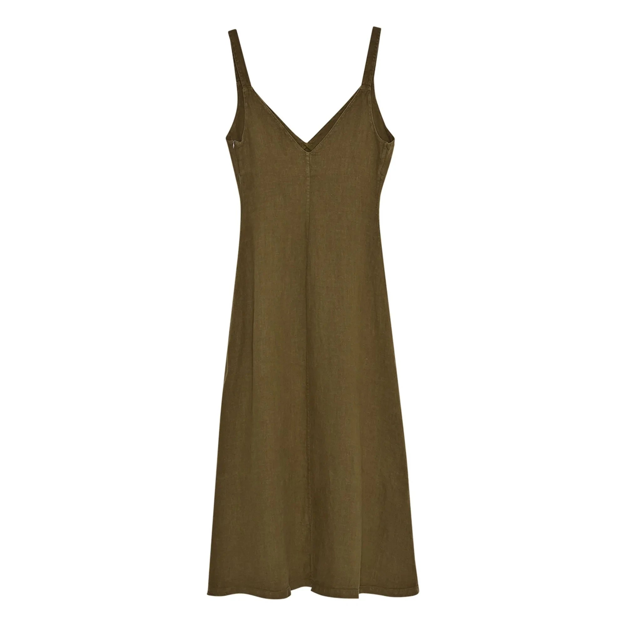 the new society - Bulbine Linen Dress | Olive