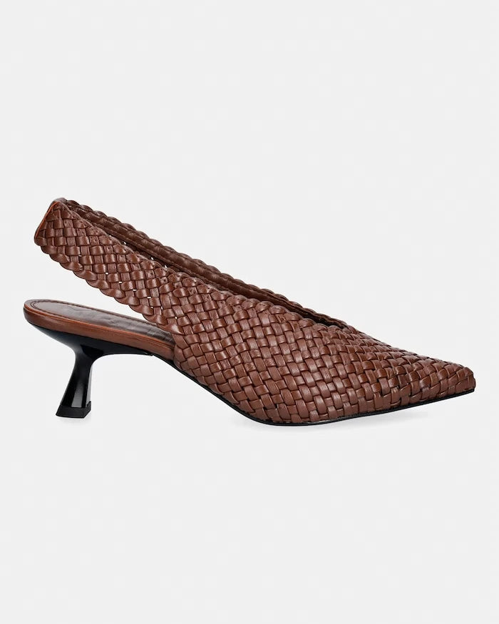 Souliers Martinez BIANCA deri ince topuklu ayakkabı
