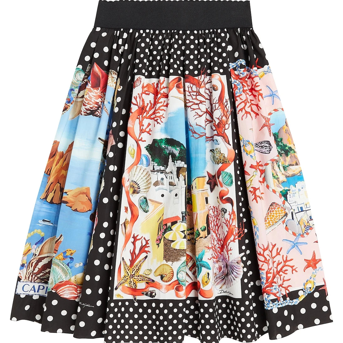 Dolce&Gabbana Kids - Capri printed cotton poplin skirt