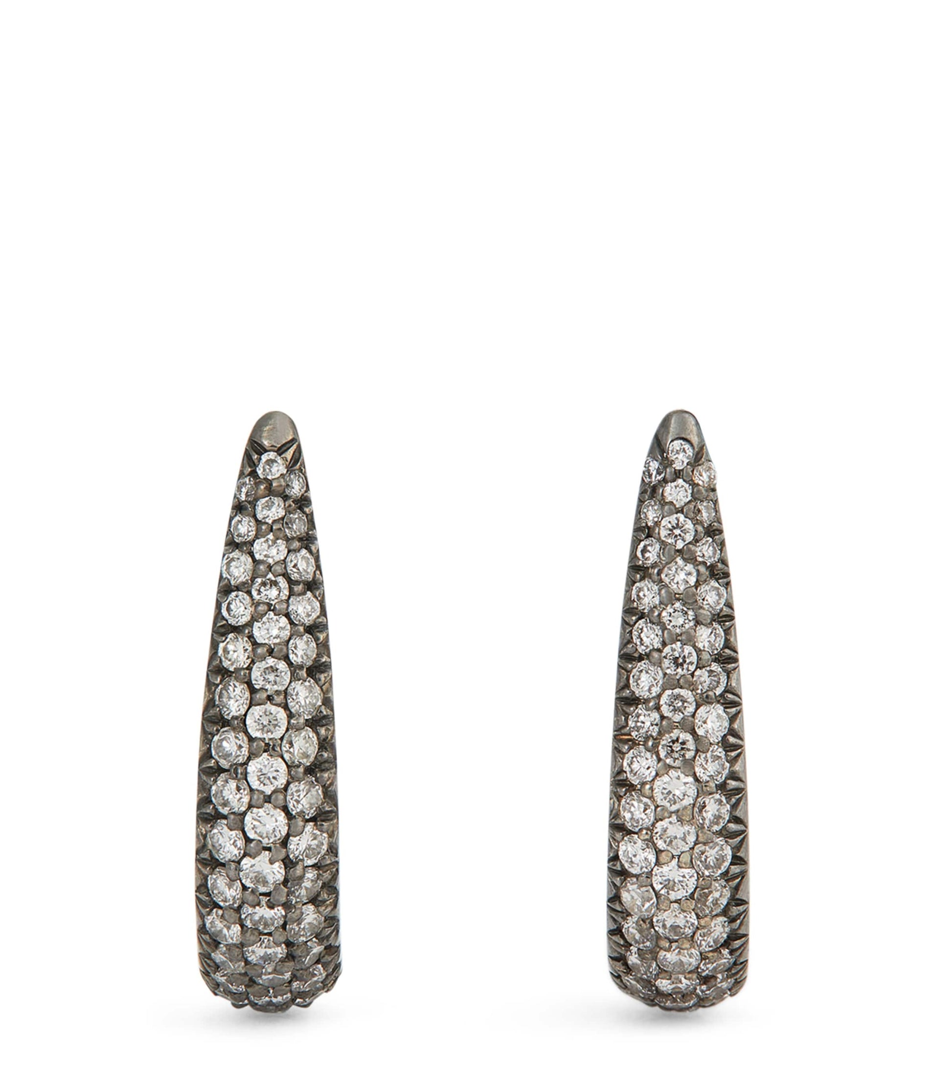 Eva Fehren Blackened White Gold and Diamond Claw Stud Earrings