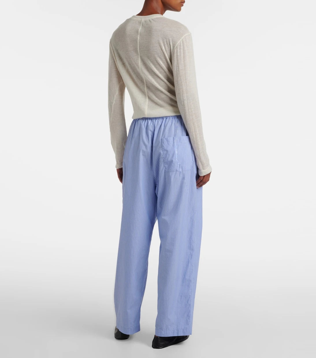 The Row - Orien striped cotton wide-leg pants