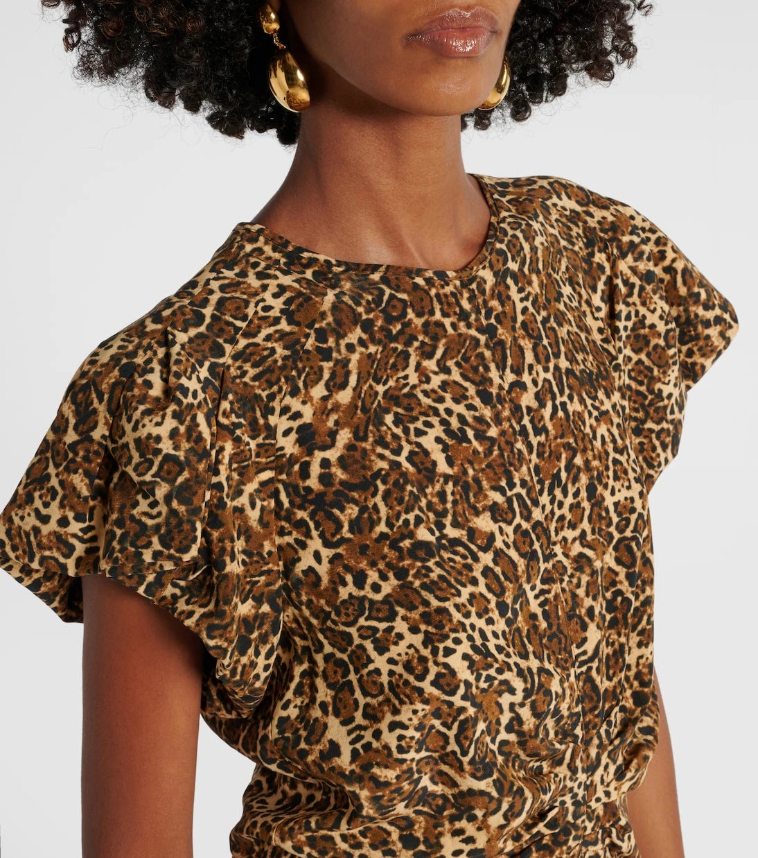 Isabel Marant - Tullya leopar desenli ipek karışımlı bluz