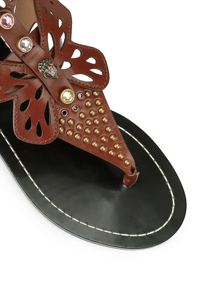 Kurt Geiger London Kadın Deri Kayışlı Sandalet Boho Butterfly Gladiator