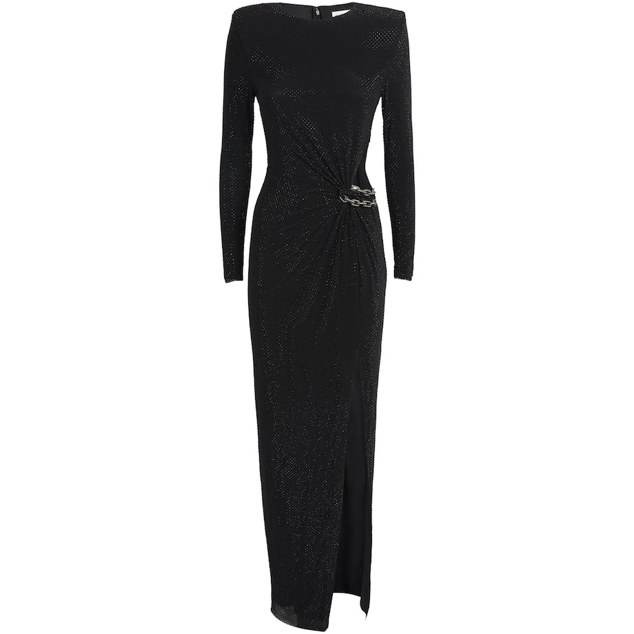 Self-Portrait Black Embellished Cut-Out Maxi Dress