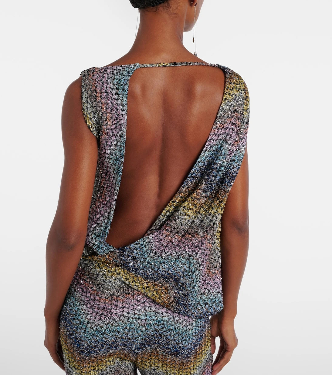 Missoni - Sequined knitted lamé top