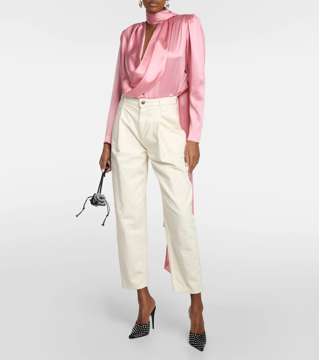 Magda Butrym - Draped silk-blend blouse