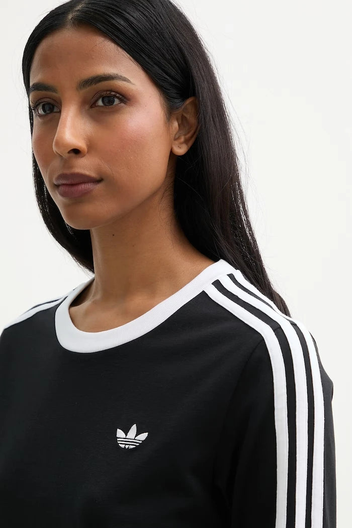 adidas Originals çocuklar için pamuk ve elastan uzun kollu bluz