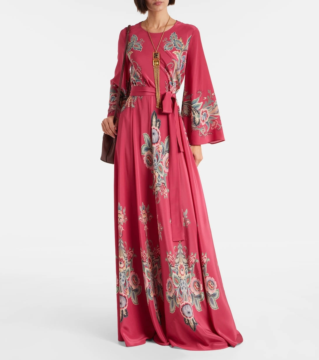 Etro - Belted printed silk maxi dress
