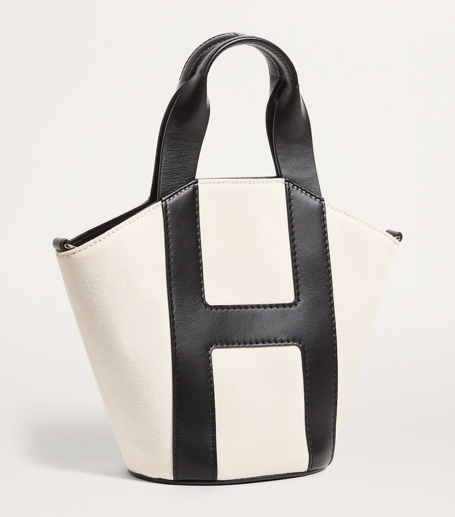 Harrods Grab Canvas Tote Bag BLACK