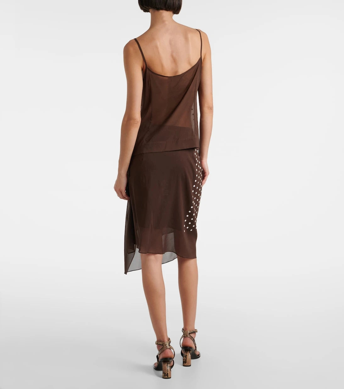 Dries Van Noten - سترة بلا أكمام من مزيج الحرير بنقشة نقاط البولكا