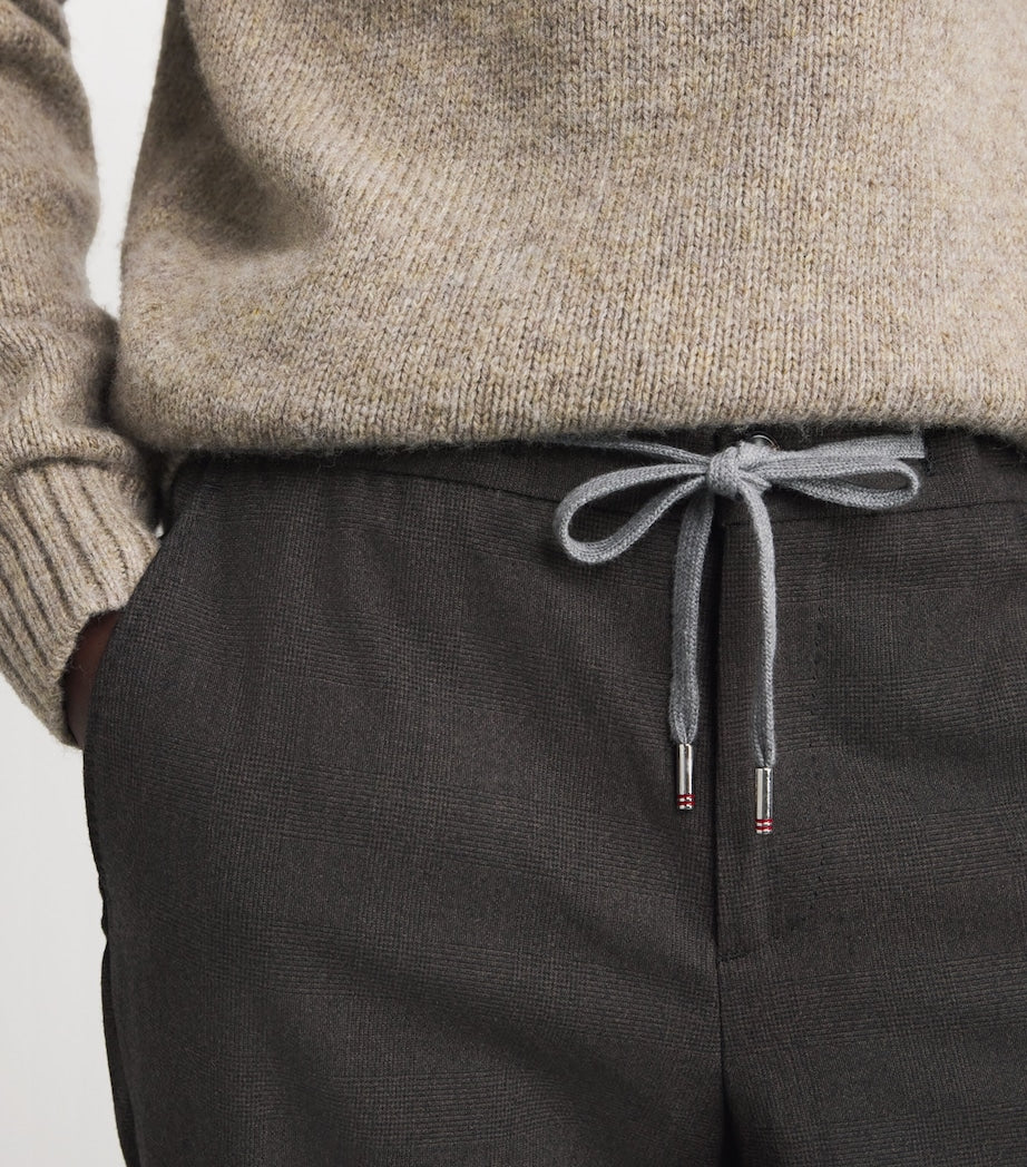 Marco Pescarolo Wool Micro-Check Drawstring Trousers