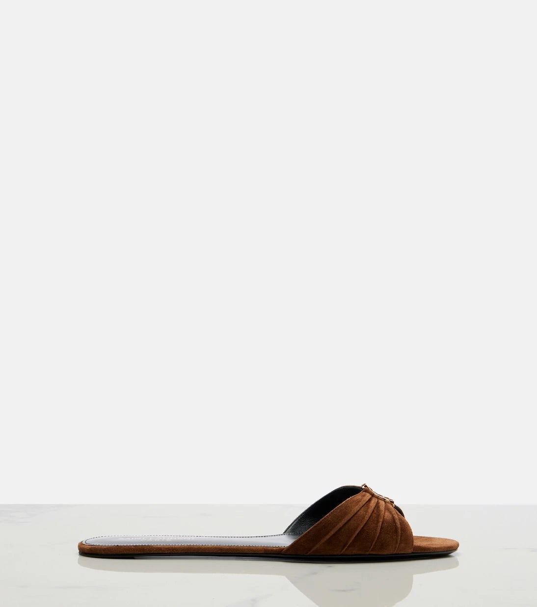 Saint Laurent - Cassandre suede slides