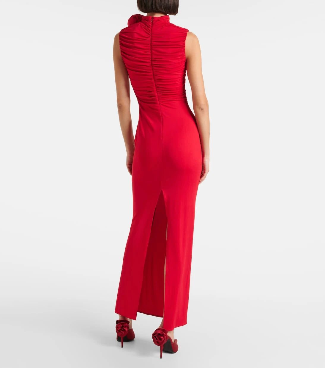 Magda Butrym - Floral-appliqué ruched jersey gown