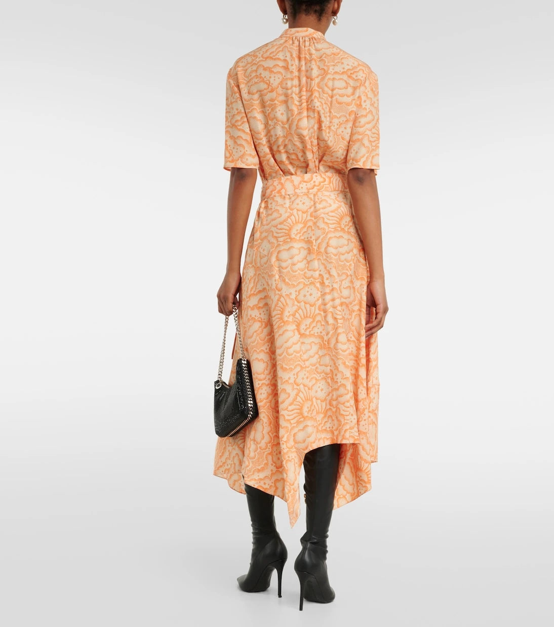 Stella McCartney - Printed asymmetric silk midi dress