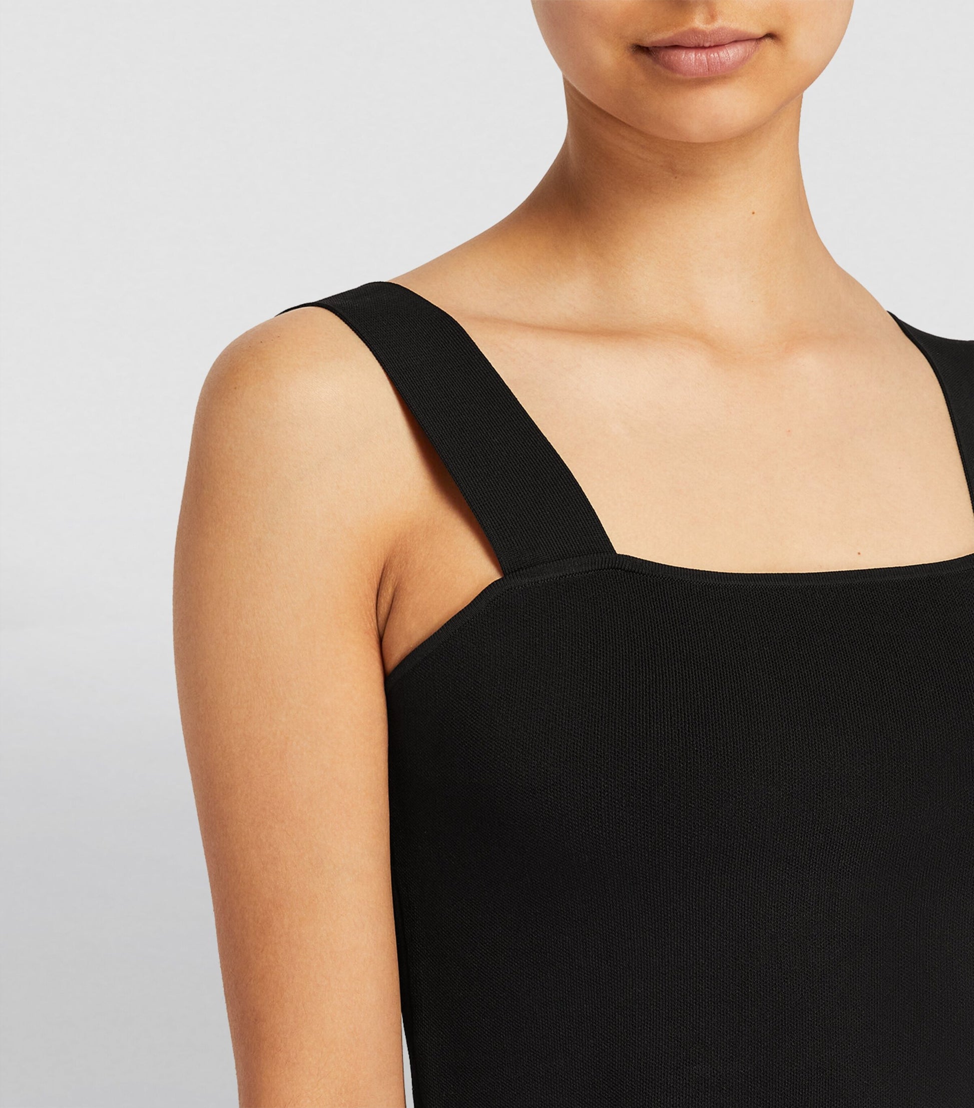 Maje Black Square-Neck Crop Top