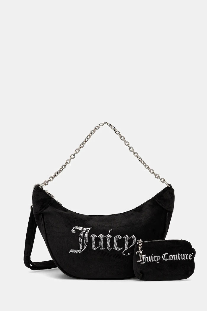 Juicy Couture kadife kadın kruvasan çanta Kimberly