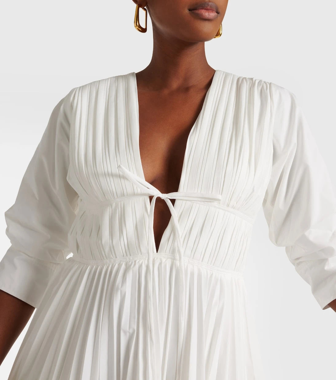 Simkhai - Steph pleated cotton-blend minidress
