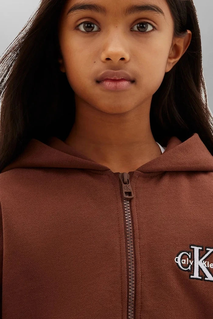 Calvin Klein Jeans çocuk pamuklu kapüşonlu sweatshirt