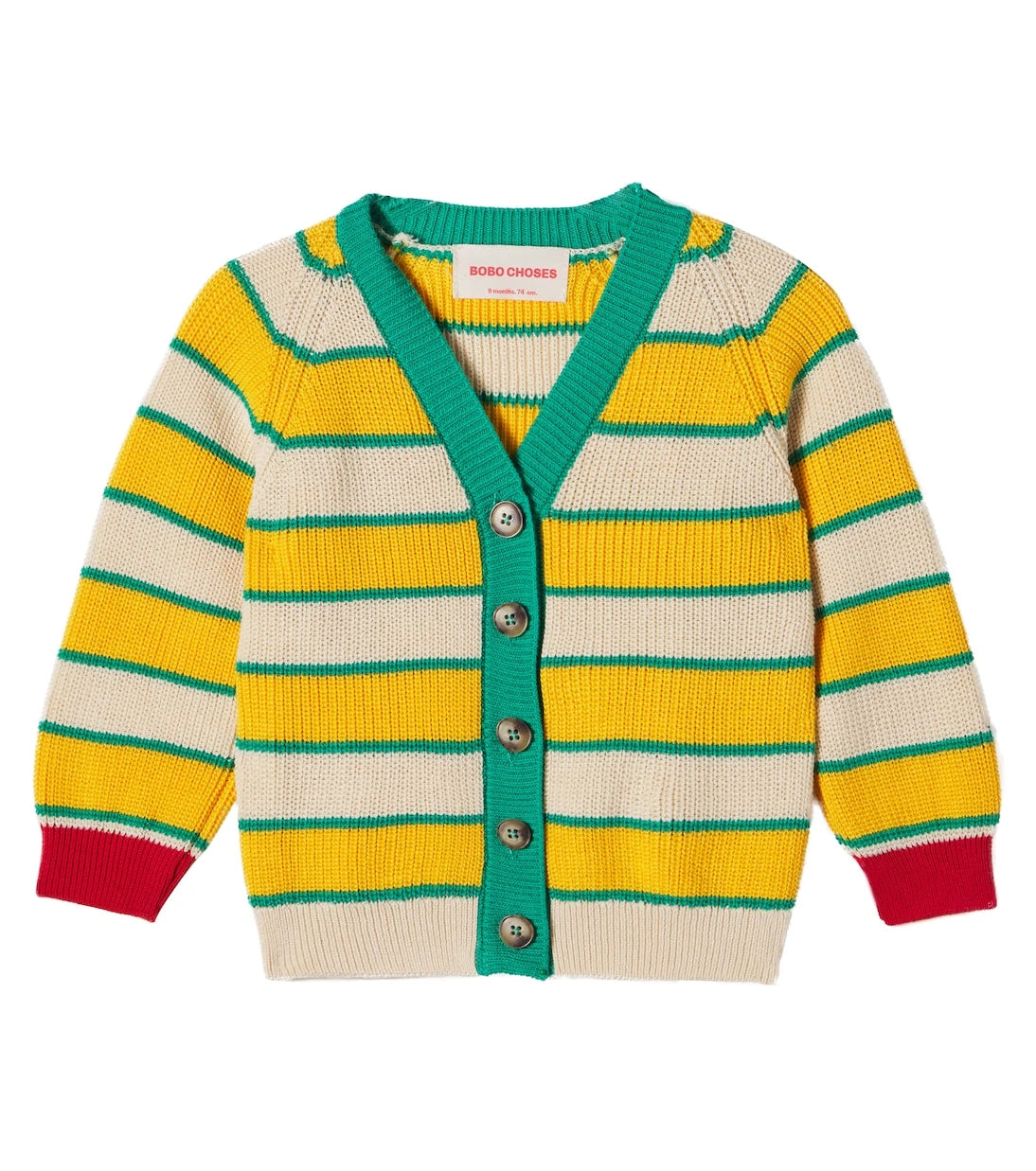 Bobo Choses - Baby BC striped cotton cardigan