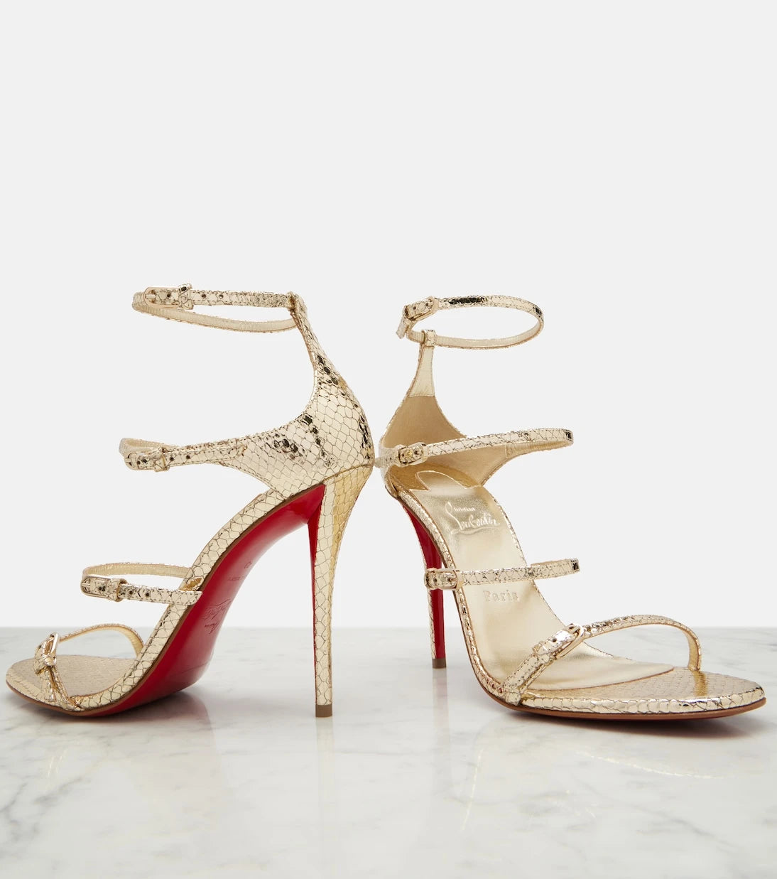Christian Louboutin - Millenium snake-effect leather sandals