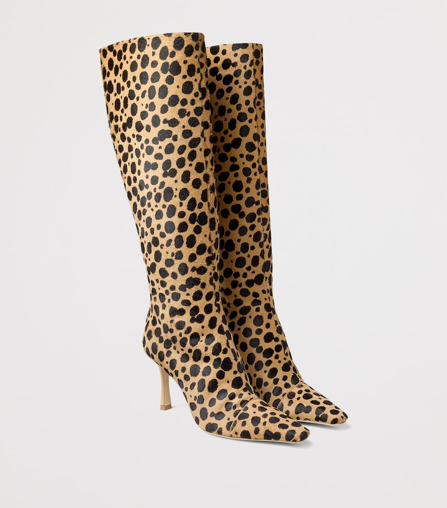 Neutral x Conner Ives Gloria 85 Pony Hair Cheetah Knee-High Boots