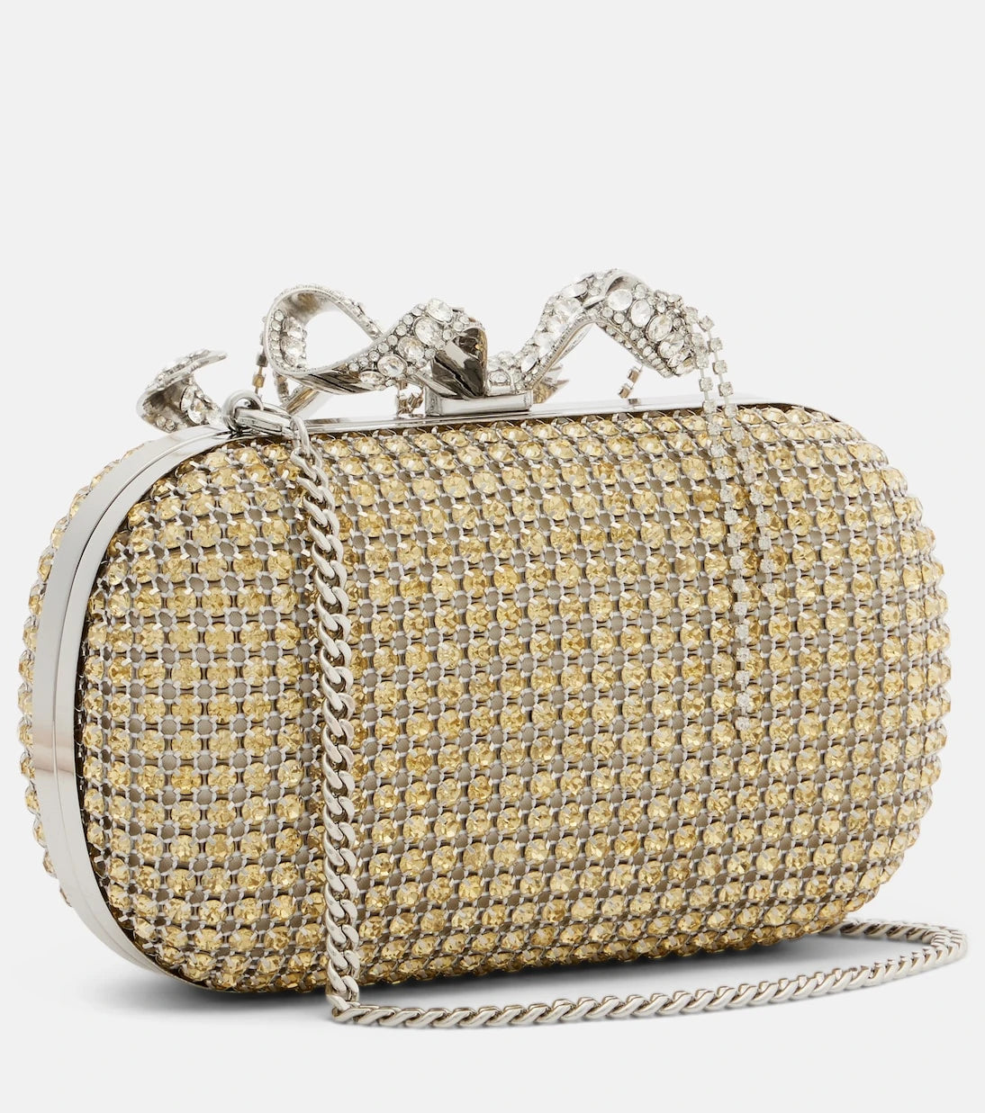 Self-Portrait - Crystal-embellished box clutch