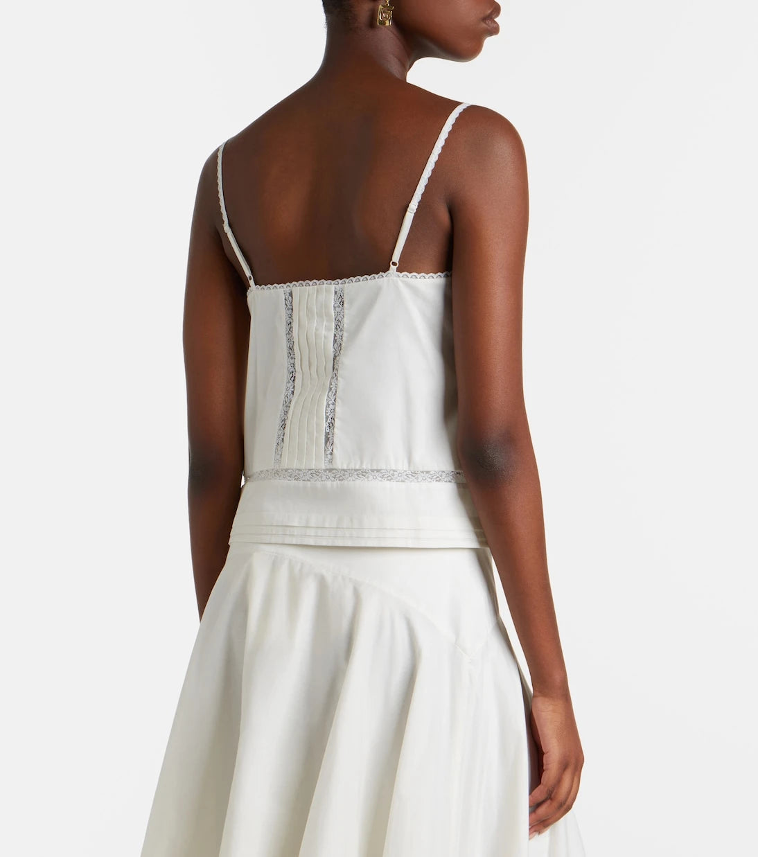 Staud - Corinna embroidered cotton voile top
