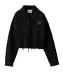 Miu Miu Black Raw-Hem Denim Jacket