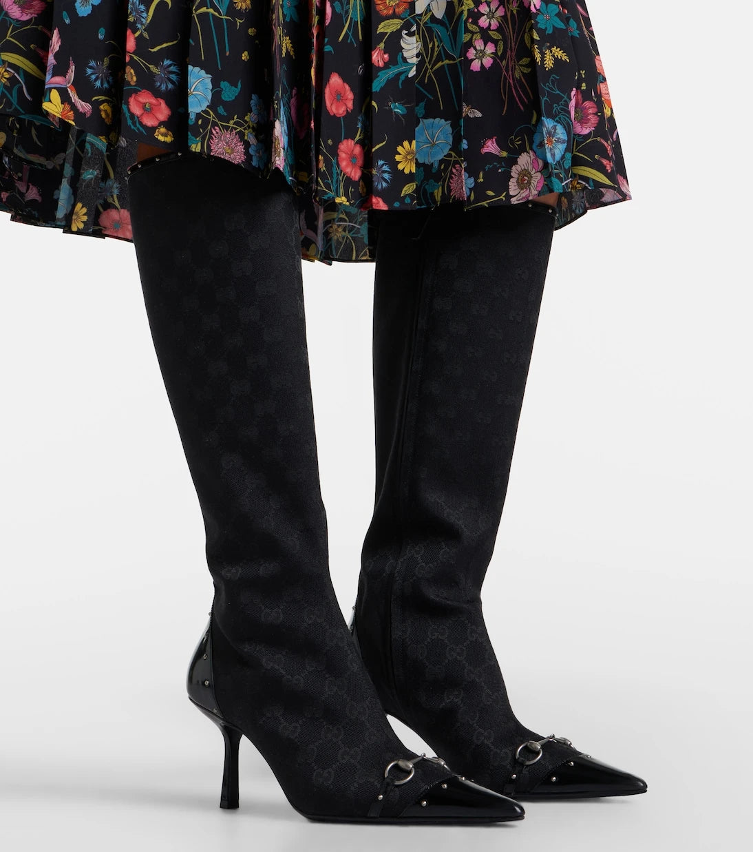Gucci - Savoy Horsebit GG canvas knee-high boots