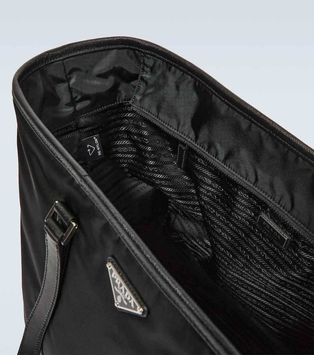 Prada - Re-Nylon leather-trimmed tote bag