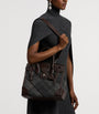 Grey Wool-Leather Soft Ricky 33 Top-Handle Bag