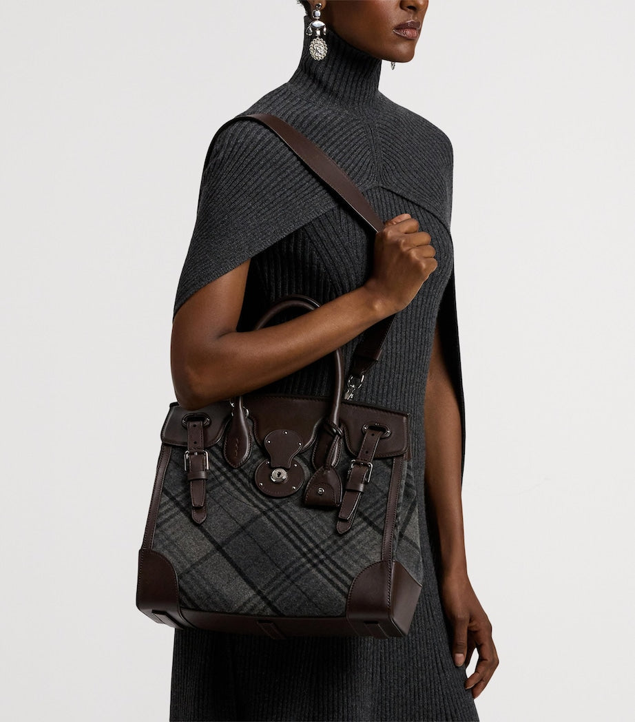 Grey Wool-Leather Soft Ricky 33 Top-Handle Bag