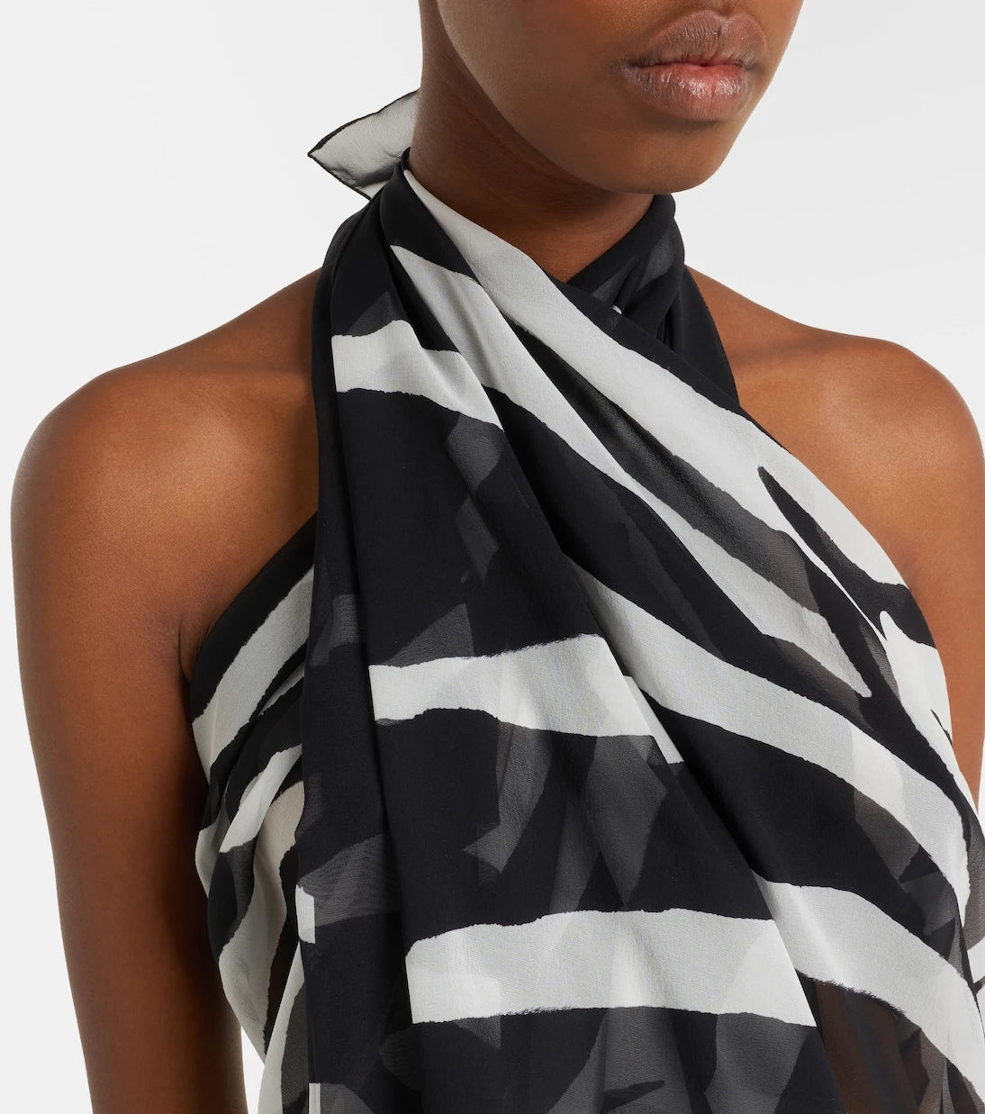 Balmain - Zebra-print silk beach cover-up