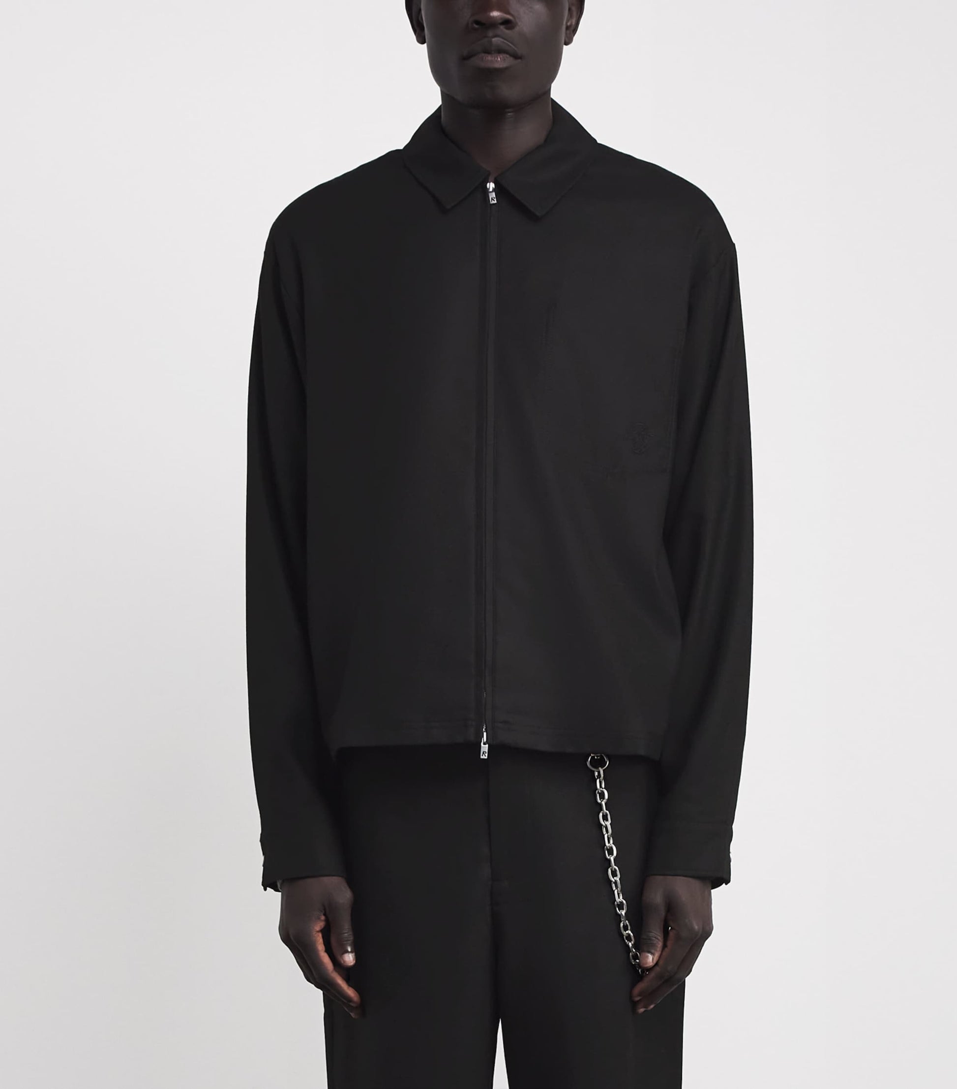 Represent Black Zip-Up Overshirt