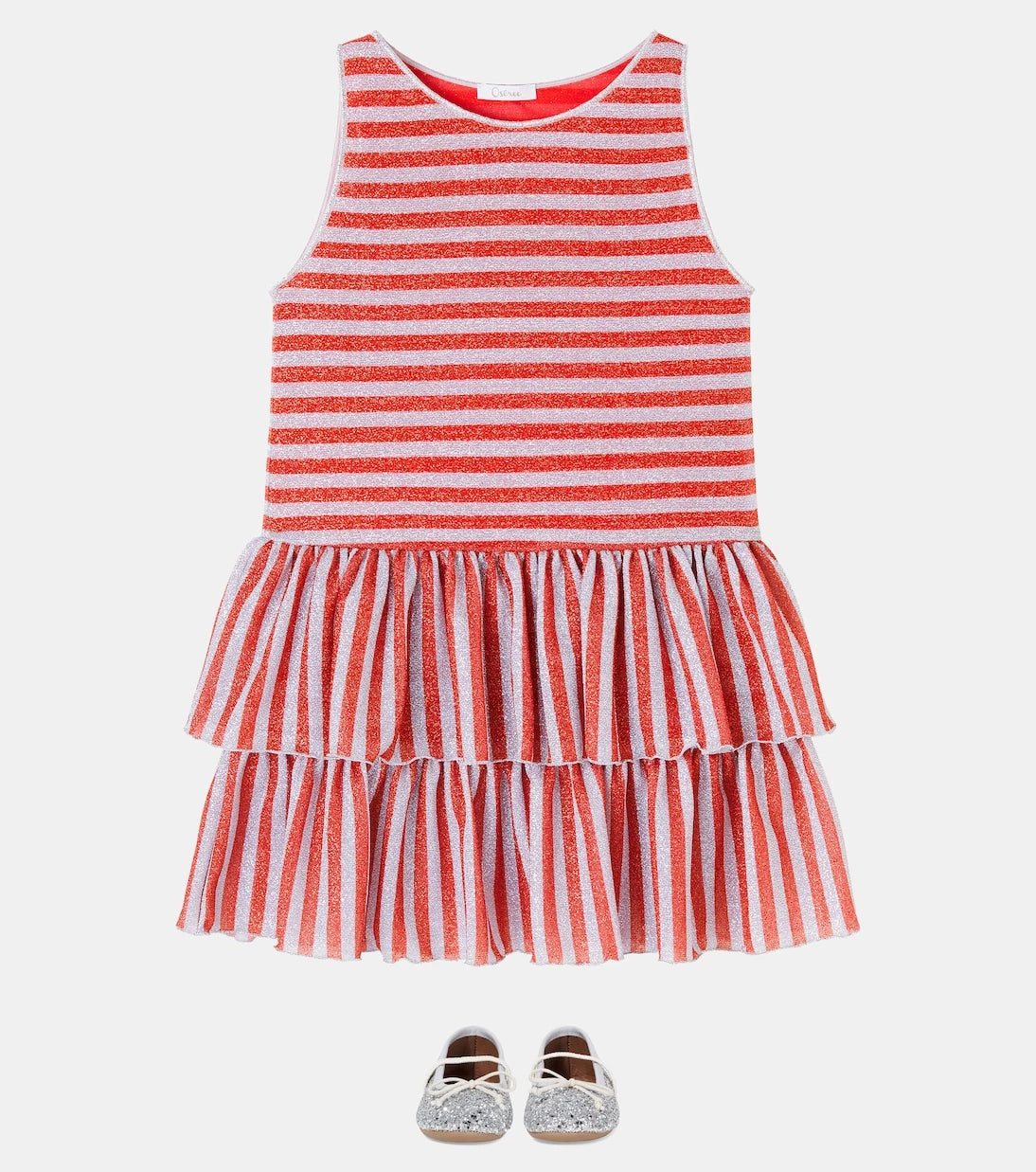 Oséree Kids - Striped lamé dress