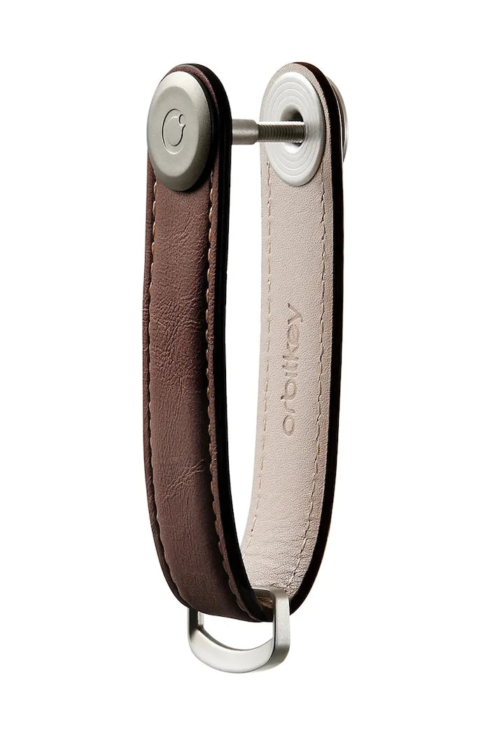 Ключодържател Orbitkey Leather Espresso 8,5 cm