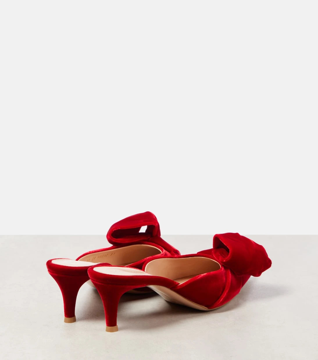 Gianvito Rossi - 55 bow-detail velvet mules